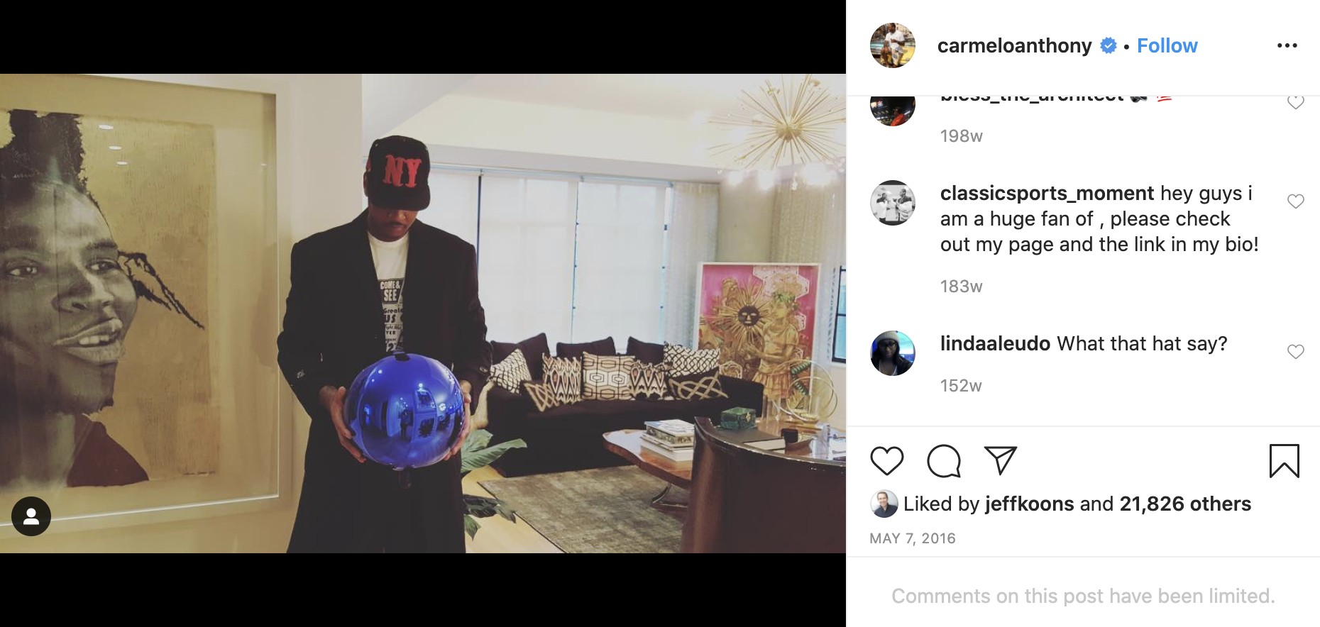 Carmelo Anthony Instagram